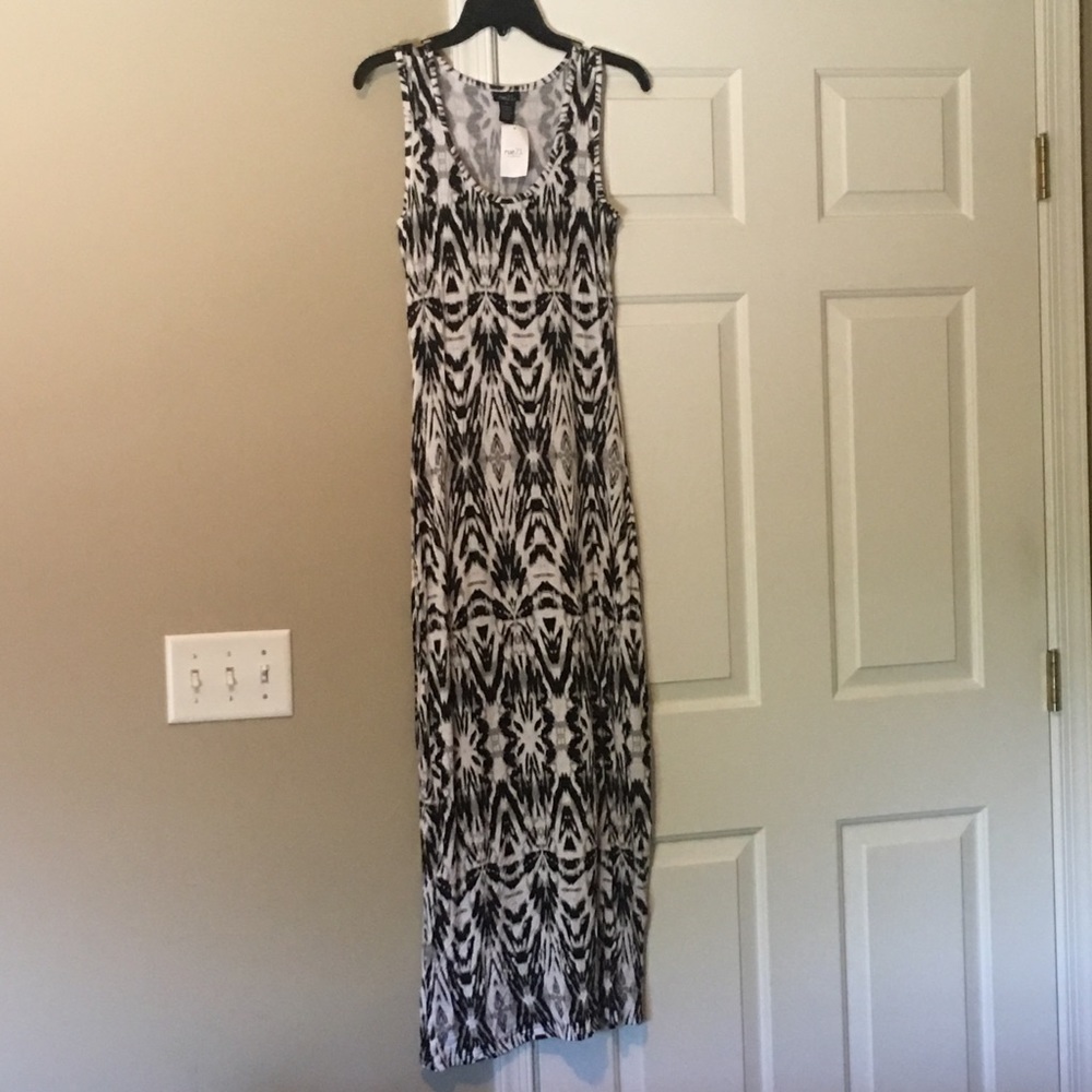 Long Black and White Maxi Dress size medium